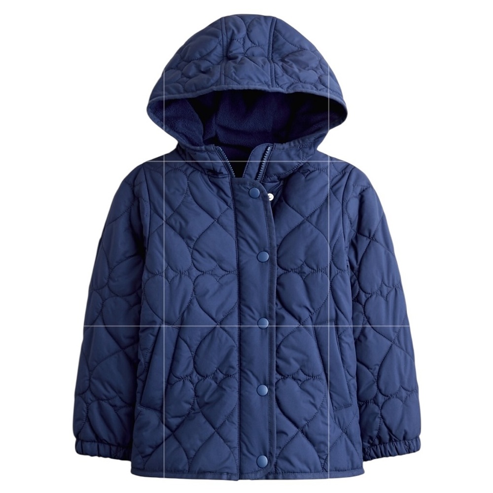 NEW CREWCUTS J. Crew Girls' Heart quilted jacket with PrimaLoft Navy Size Large